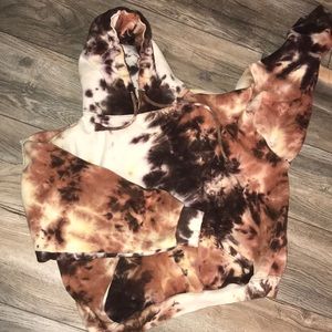 brown tie dye hoodie